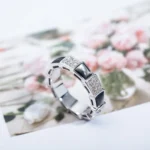 [BV]SERPENTI RING SILVER DIAMOND BLACK MOP 4MM - Image 8