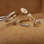 [CA]JUSTE EARRINGS 12.75MM PINK GOLD DIAMOND - Image 3