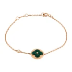 [LV]SUN MALACHITE 1 DIAMOND GOLD BRACELET