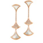 [BV]DREAM EARRINGS 3 MOTIFS DIAMOND MOP PINK GOLD