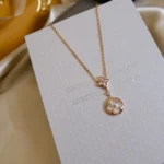[LV]STAR AND SUN WHITE MOP 2 MOTIF GOLD NECKLACE