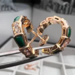 [BV]SERPENTI MALACHITE PINK GOLD EARRINGS - Image 5