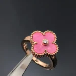 [VCA]CLOVER RHODONITE ROSE GOLD RING - Image 3