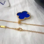 [VCA]CLOVER 25MM NECKLACE SAPPHIRE GOLD - Image 4