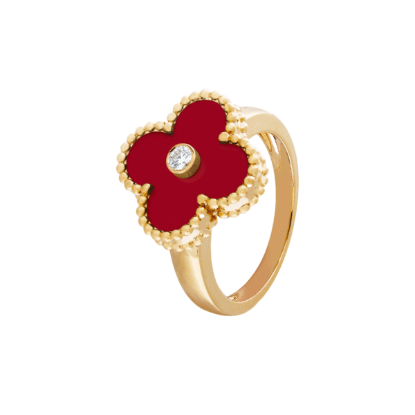 [VCA]CLOVER CARNELIAN RING ROSE GOLD DIAMOND