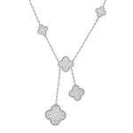 [VCA]CLOVER 6 MOTIF DIAMOND PAVED NECKLACE - Image 3