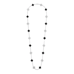 [VCA]CLOVER 20 MOTIFS ONYX DIAMOND SILVER