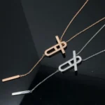 [HM]HM NECKLACE PLATINUM ROSE GOLD DIAMOND