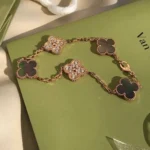 [VCA]CLOVER 5 MOTIF GRAY MOP DIAMOND BRACELET - Image 6