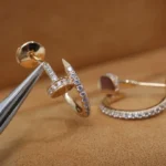[CA]JUSTE EARRINGS 12.75MM PINK GOLD DIAMOND - Image 4