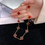 [VCA]CLOVER 10 MOTIFS CARNELIAN NECKLACE - Image 5