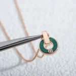 [BV]GARI NECKLACE PINK GOLD MALACHITE - Image 4