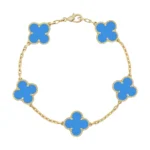 [VCA]CLOVER 5 MOTIFS BLUE AGATE BRACELET - Image 3