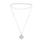[VCA]CLOVER 25MM SILVER FULL DIAMOND BIG CLOVER NECKLACE - Image 4
