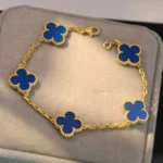[VCA]CLOVER 5 MOTIFS BLUE AGATE BRACELET - Image 2