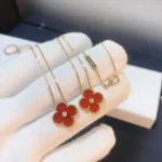 [VCA]CLOVER 15MM DIAMOND CARNELIAN NECKLACE - Image 4