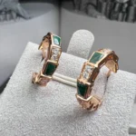 [BV]SERPENTI MALACHITE PINK GOLD EARRINGS - Image 6