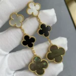 [VCA]CLOVER 3 MOTIF MOP ONYX DARK MOP GOLD EARRINGS - Image 7