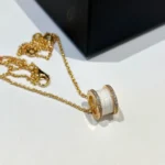 [BV]ZERO 1 WHITE CERAMIC DIAMOND GOLD NECKLACE