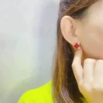 [VCA]CLOVER MEDIUM 1 MOTIFS CARNELIAN  EARRINGS - Image 10