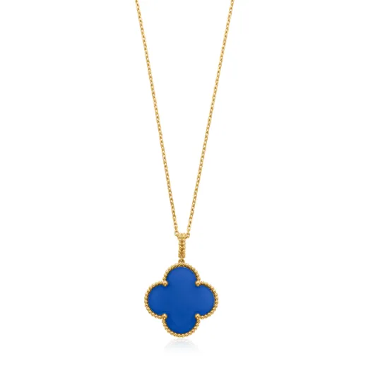 [VCA]CLOVER 25MM NECKLACE SAPPHIRE GOLD