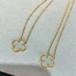 [VCA]CLOVER ROCK CRYSTAL GOLD NECKLACE - Image 5
