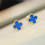 [VCA]CLOVER MINI 9.5MM SAPPHIRE EARRINGS - Image 7