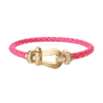 [FR]FORCE LARGE HORSESHOE HALF DIAMOND BRACELET GOLD - Image 11