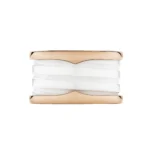 [BV]ZERO 1 FOUR-BAND LOOPS AND WHITE CERAMIC SPIRAL PINK GOLD RING - Image 3