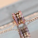 [BV]ZERO 1 ROCK PINK GOLD PINK DIAMOND NECKLACE