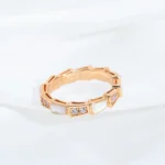 [BV]SERPENTI RING PINK GOLD DIAMOND MOP 3MM - Image 2