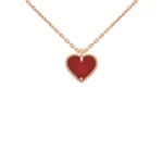 [VCA]SWEET CLOVER CARNELIAN HEART NECKLACE - Image 3