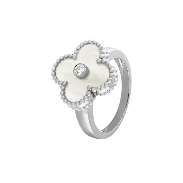 [VCA]CLOVER SILVER MOP DIAMOND RING
