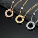 [CA]LOVE NECKLACE 16MM 2 DIAMONDS - Image 3