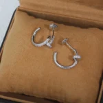[CA]JUSTE EARRINGS 12.75MM SILVER DIAMOND - Image 9