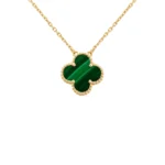 [VCA]CLOVER 15MM MALACHITE SINGLE FLOWER  NECKLACE