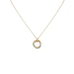 [CA]TRINITY NECKLACE SILVER GOLD PINK GOLD DIAMONDS