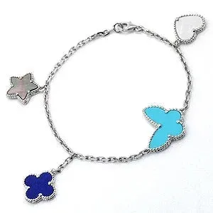 [VCA]LUCKY SPRING SILVER BRACELET 4 MOTIF