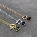 [HM]CHAINE VERSO BLACK CERAMIC  NECKLACE