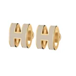 [HM]MINI POP H GOLD EARRINGS GREY