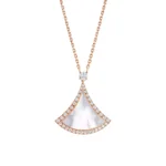 [BV]DREAM MOP DIAMOND PAVED PINK GOLD NECKLACE