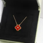 [VCA]CLOVER 15MM DIAMOND CARNELIAN NECKLACE - Image 7