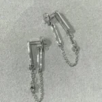 [HM]CHAINE CHAOS DIAMOND DROP EARRINGS - Image 2