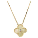 [VCA]CLOVER 15MM DIAMOND GOLD NECKLACE