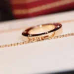 [CA]LOVE NECKLACE 16MM 6 DIAMONDS PINK GOLD - Image 7