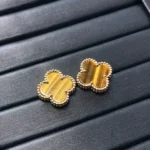 [VCA]CLOVER MEDIUM 1 MOTIFS TIGER EYE EARRINGS - Image 4