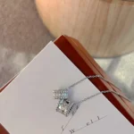 [VCA]PERLEE DOUBLE PENDANT SILVER DIAMOND NECKLACE - Image 4