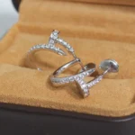 [CA]JUSTE EARRINGS 12.75MM SILVER DIAMOND - Image 4