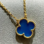 [VCA]CLOVER 15MM BLUE AGATE NECKLACE - Image 2