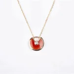 [CA]AMULETTE GOLD CARNELIAN ONYX NECKLACE - Image 3